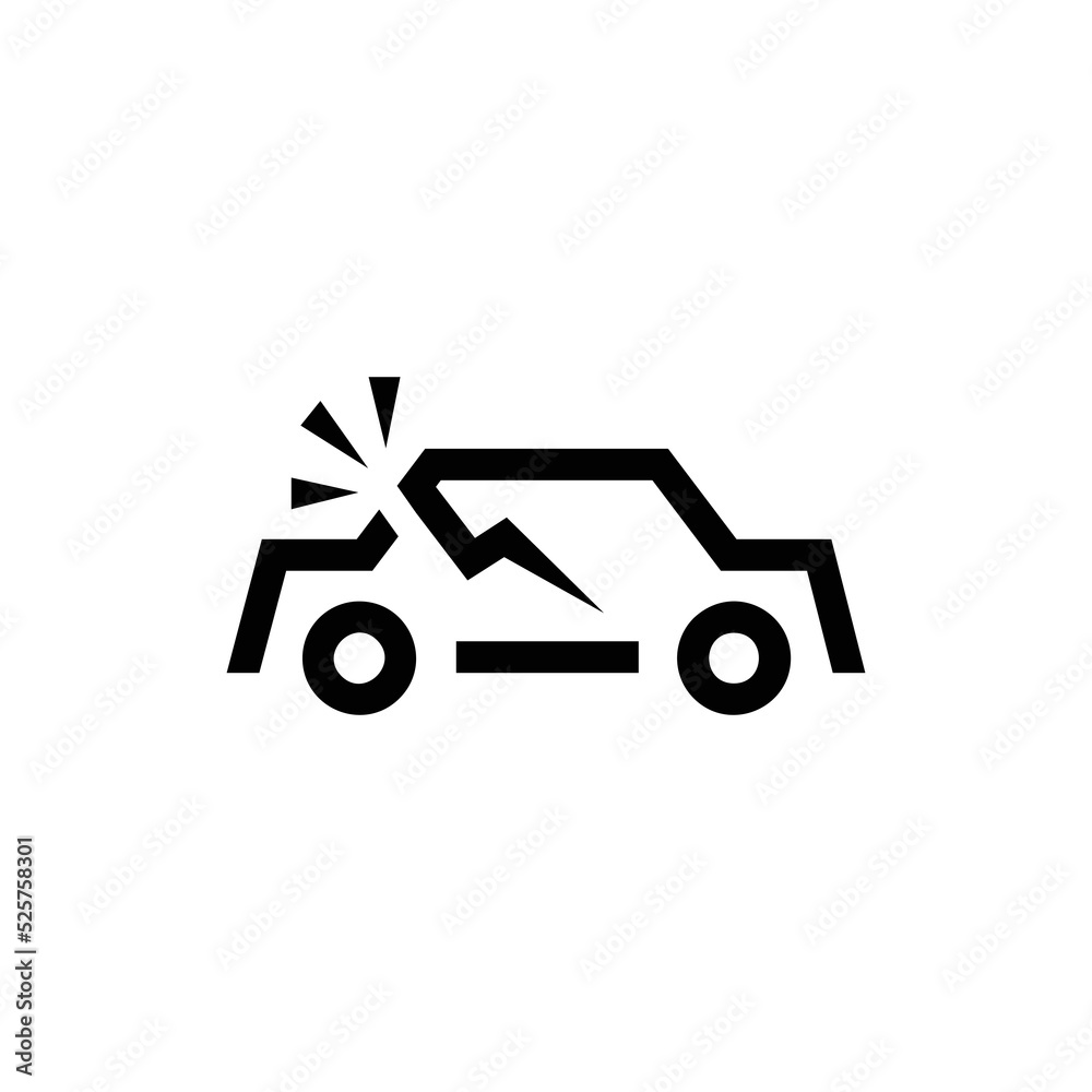 car accident crash logo vector icon illustration