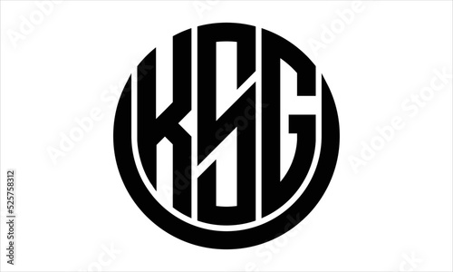 KSG three letter circle logo design vector template.  monogram symbol on black & white. photo