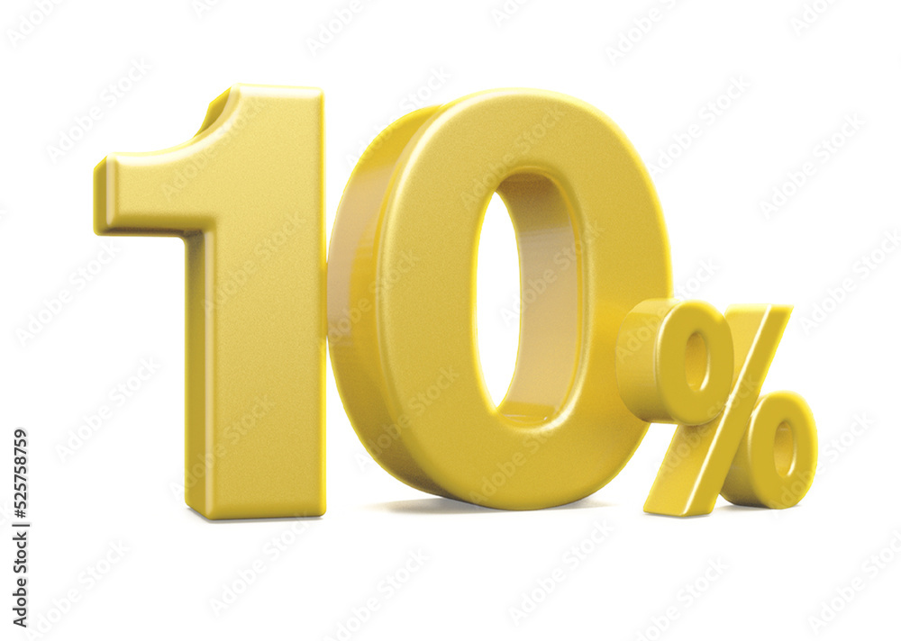 promotion 10 percent number gold 3d render promotion 10 percent number gold 3d render