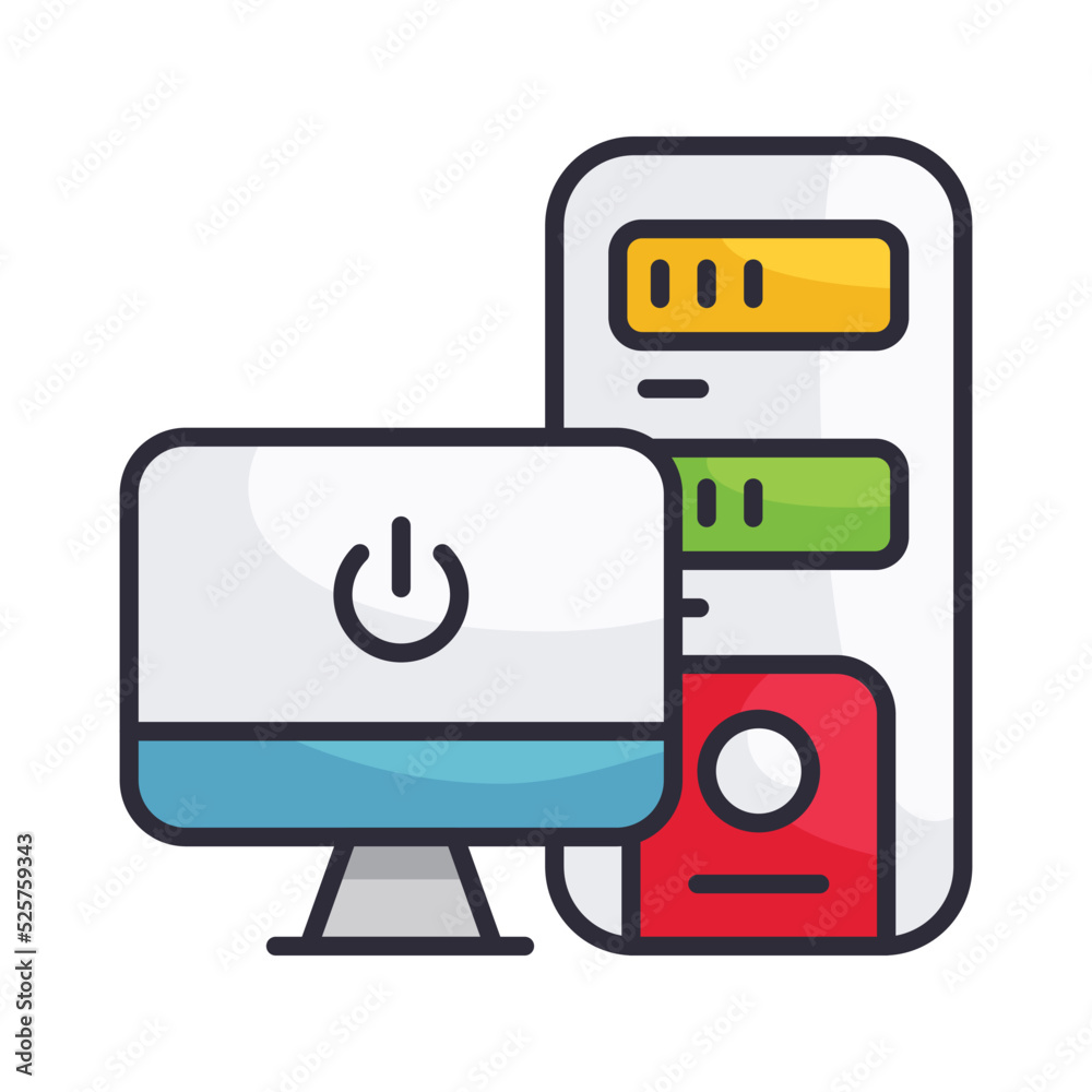 System vector Filled Outline Icon Design illustration on White background. EPS 10 File 