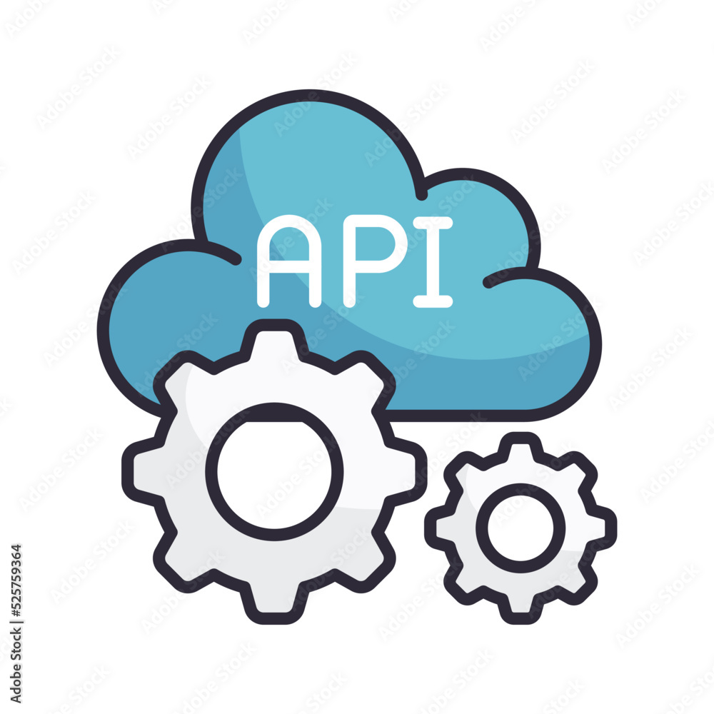 Cloud Api vector Filled Outline Icon Design illustration on White background. EPS 10 File Cloud Api vector Filled Outline Icon Design illustration on White background. EPS 10 File
