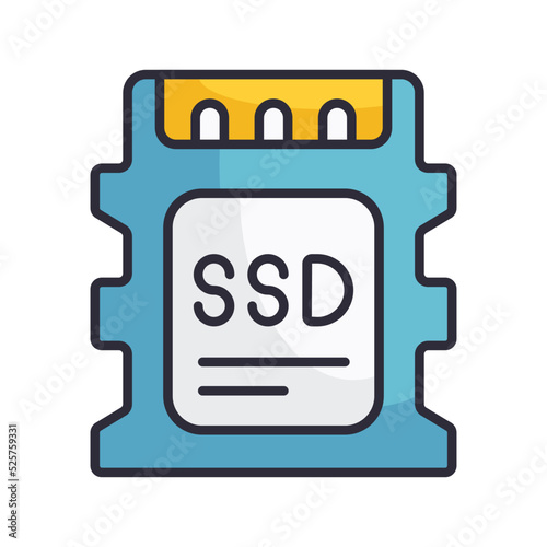 SD Storage vector Filled Outline Icon Design illustration on White background. EPS 10 File 