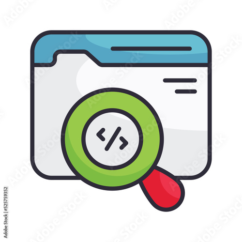 Web Research vector Filled Outline Icon Design illustration on White background. EPS 10 File 