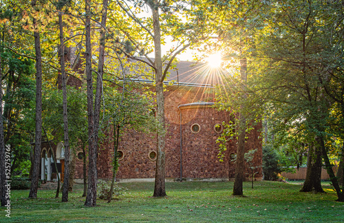 Nice temple in Hungary in autumn