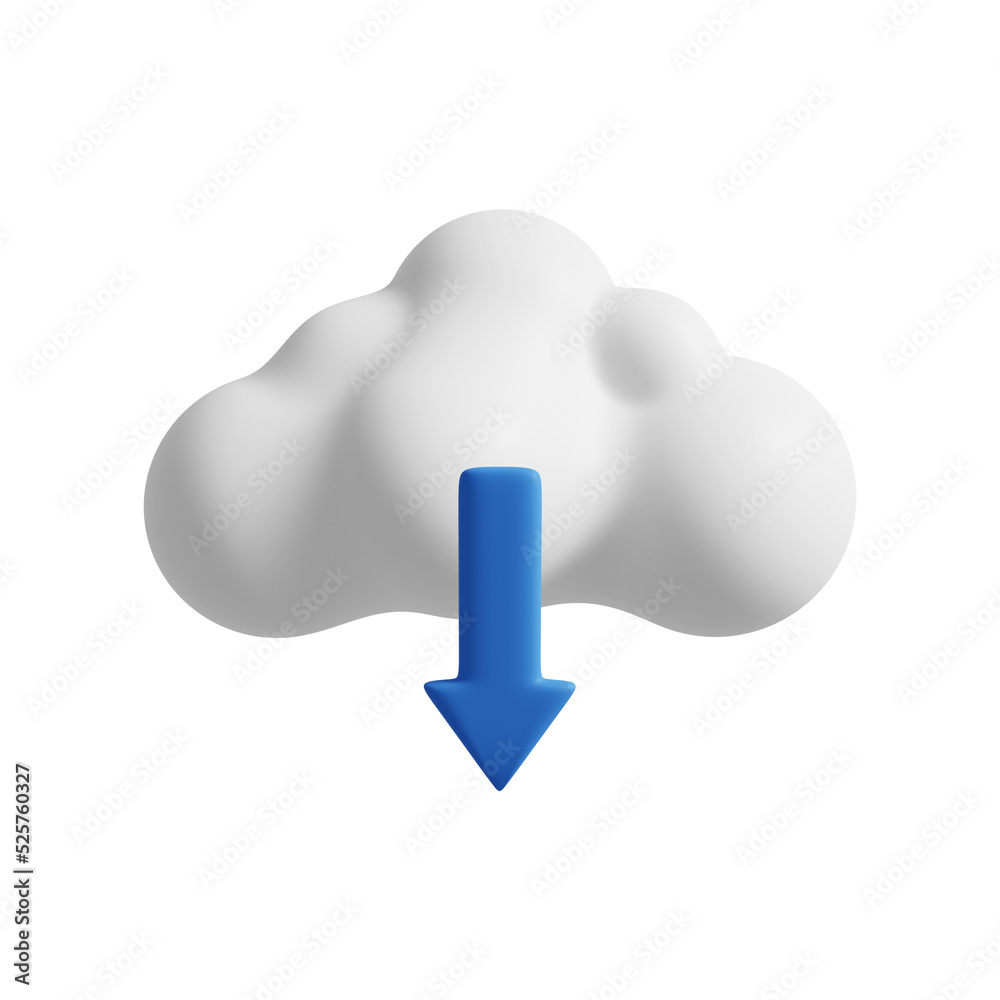 Cloud download concept..3D Render. Cloud download concept..3D Render.