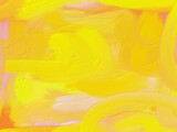 油絵風タッチの抽象背景、黄色とピンク色の壁紙