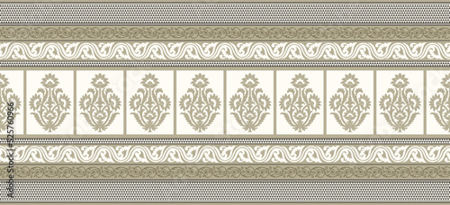 Floral border with geometrical shapes