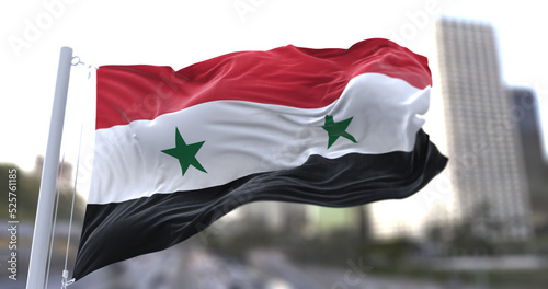 3d illustration flag of Syria. flag symbols of Syria.