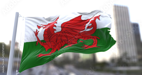 3d illustration flag of Wales. flag symbols of Wales. photo