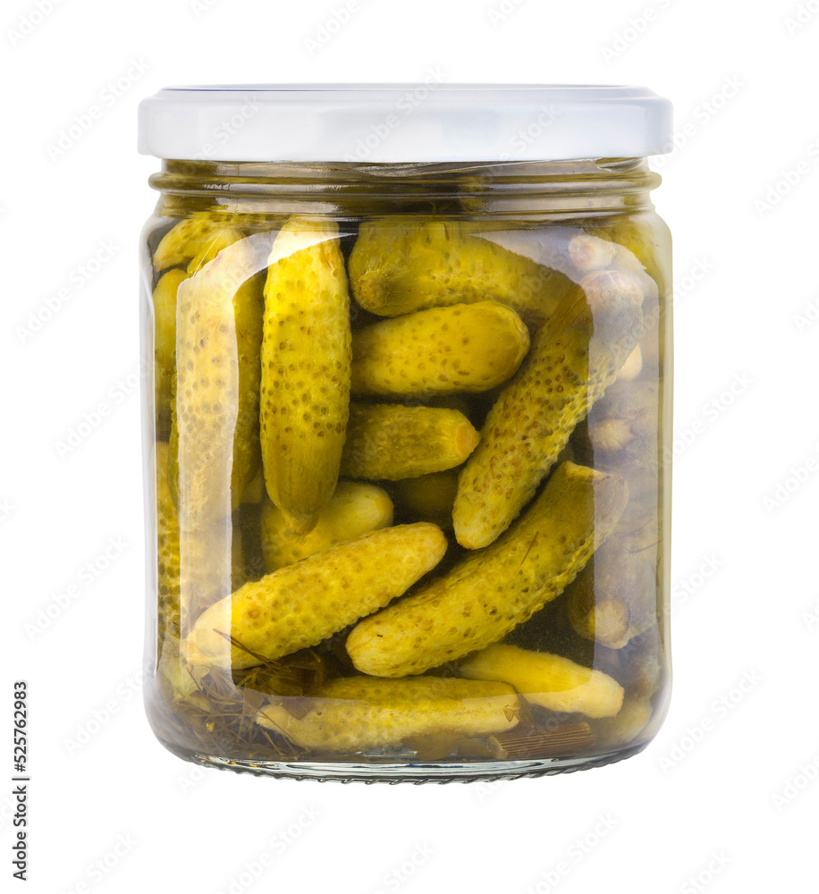 Jar of canned cucumbers isolated on transparent background, Jar of canned cucumbers isolated on transparent background,