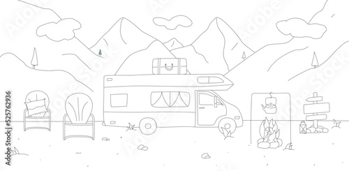 Set of vector hand drawn flat colourful illustrations