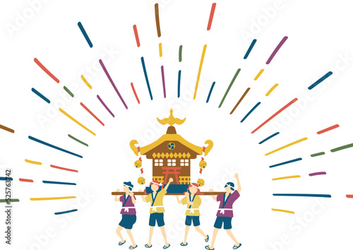 お神輿を担ぐ子供達