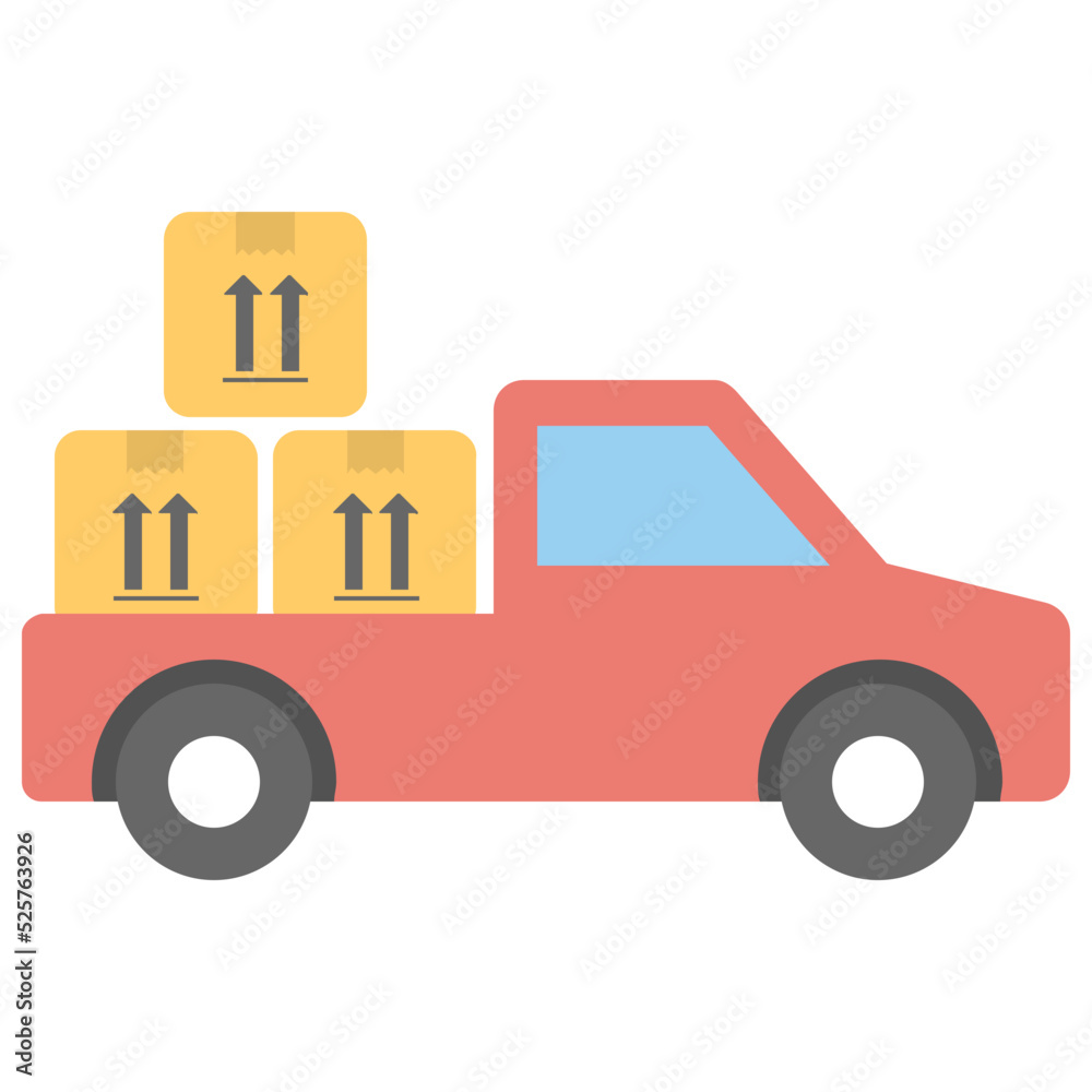 Delivery Truck Flat Colored Icon Delivery Truck Flat Colored Icon