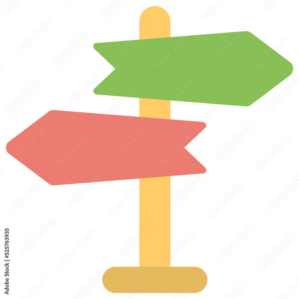Signpost Flat Colored Icon