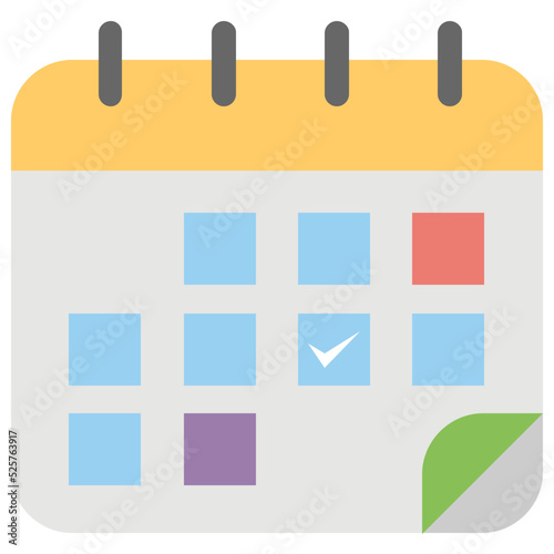 Calendar Flat Colored Icon