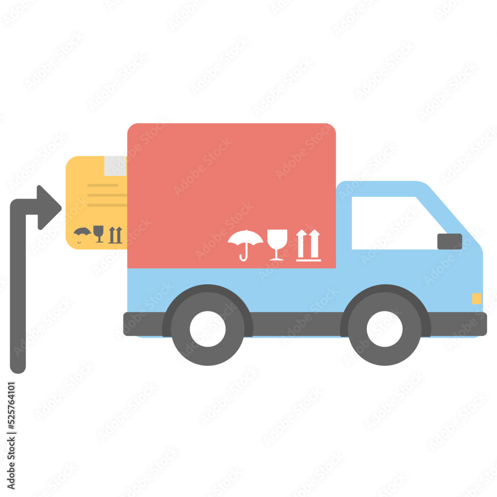 Delivery Truck Flat Colored Icon Delivery Truck Flat Colored Icon