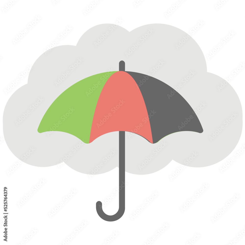 Cloud Service Umbrella Flat Colored Icon Cloud Service Umbrella Flat Colored Icon