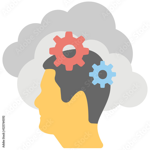 Cloud Computing Brainstorm Flat Colored Icon