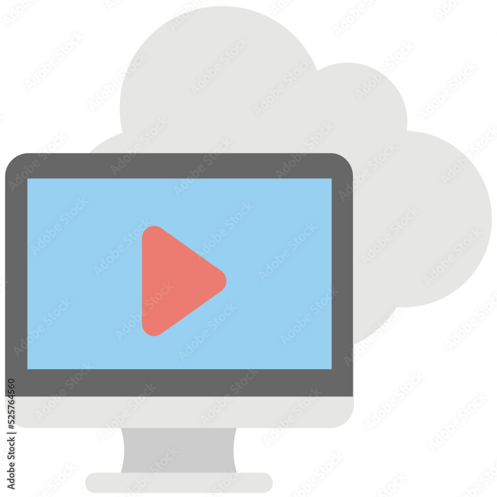 Cloud Based Media Flat Colored Icon Cloud Based Media Flat Colored Icon