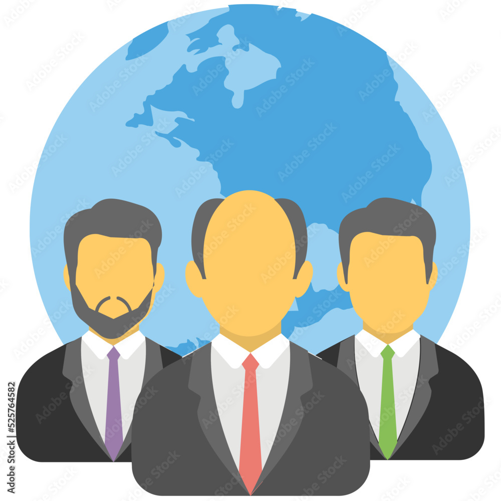 Global Team Flat Colored Icon Global Team Flat Colored Icon