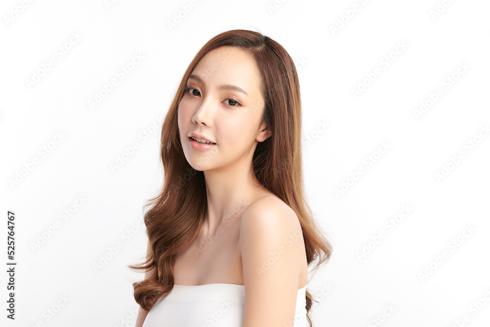 Beautiful young asian woman with clean fresh skin on white background, Face care, Facial treatment, Cosmetology, beauty and spa, Asian women portrait. Beautiful young asian woman with clean fresh skin on white background, Face care, Facial treatment, Cosmetology, beauty and spa, Asian women portrait.