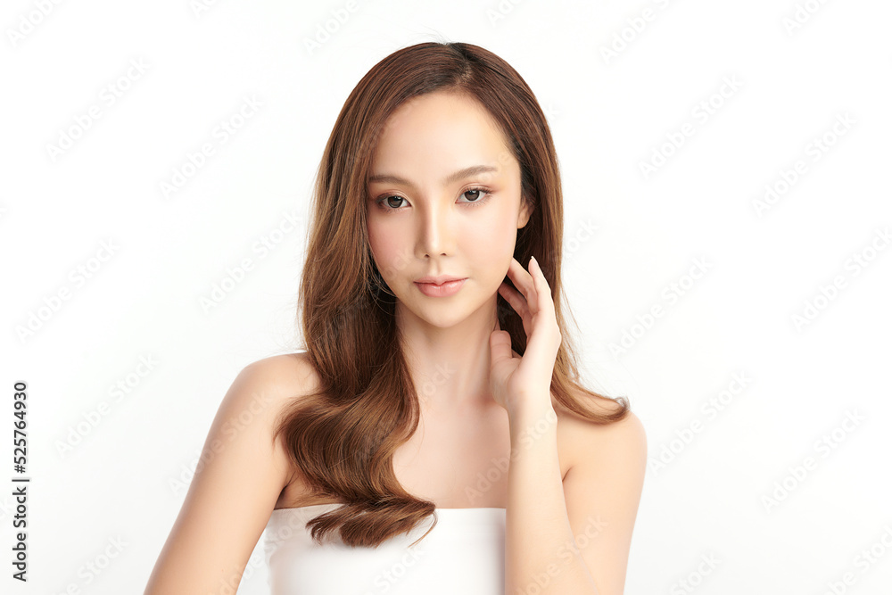 Beautiful young asian woman with clean fresh skin on white background, Face care, Facial treatment, Cosmetology, beauty and spa, Asian women portrait. Beautiful young asian woman with clean fresh skin on white background, Face care, Facial treatment, Cosmetology, beauty and spa, Asian women portrait.