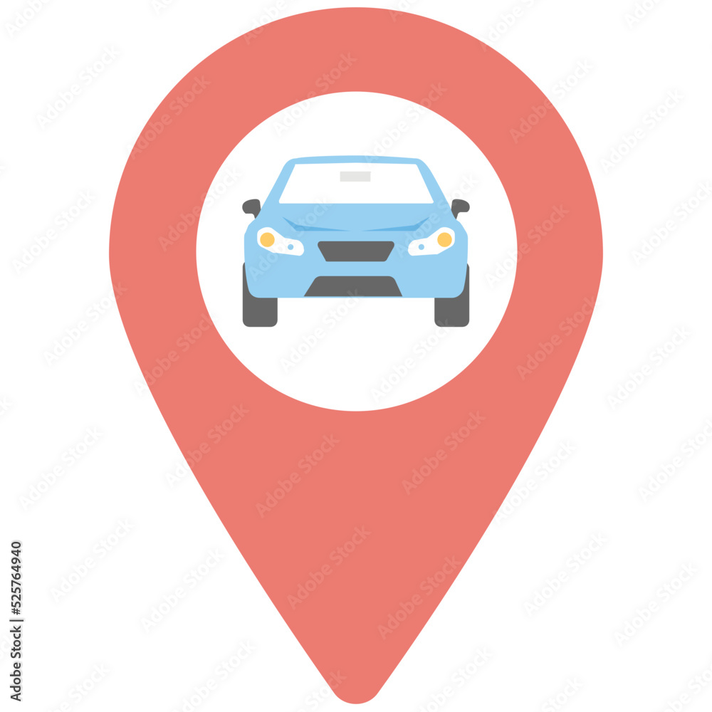 Car Navigation Flat Colored Icon Car Navigation Flat Colored Icon