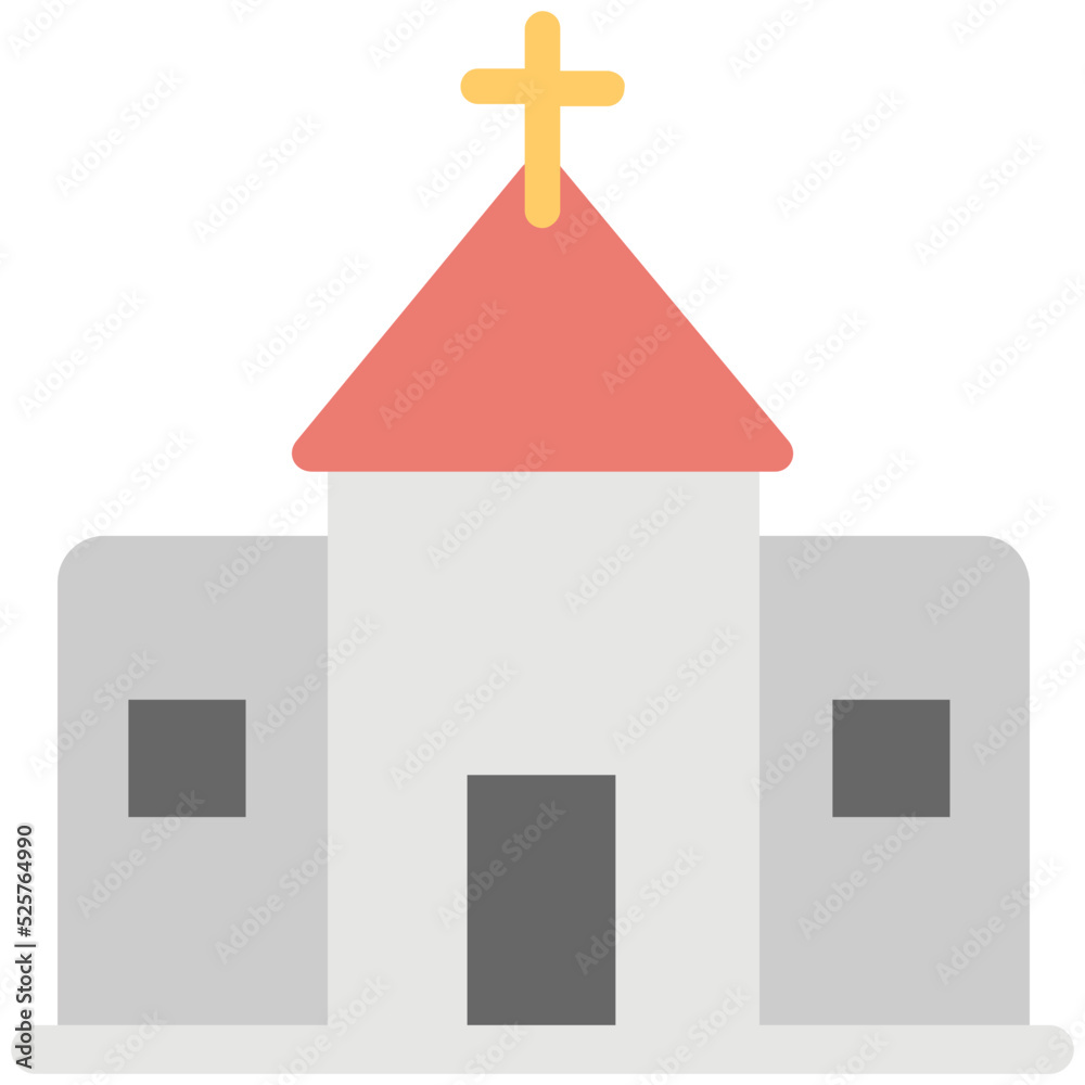 Church Flat Colored Icon Church Flat Colored Icon