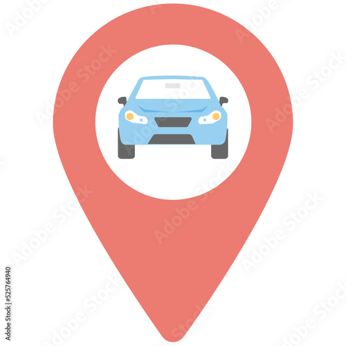 Car Navigation Flat Colored Icon