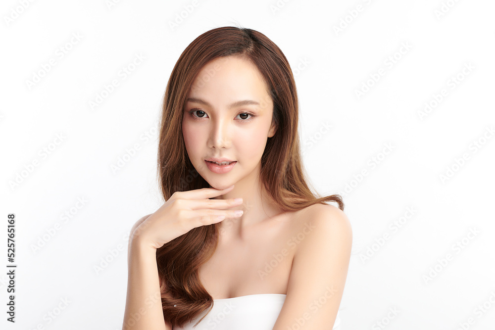 Beautiful young asian woman with clean fresh skin on white background, Face care, Facial treatment, Cosmetology, beauty and spa, Asian women portrait. Beautiful young asian woman with clean fresh skin on white background, Face care, Facial treatment, Cosmetology, beauty and spa, Asian women portrait.