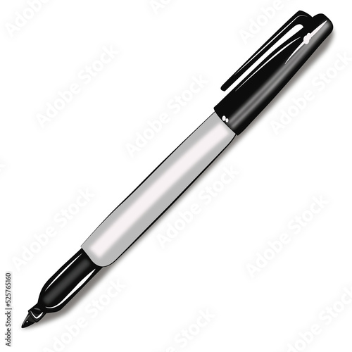 Single black PNG marker with a transparent background. photo