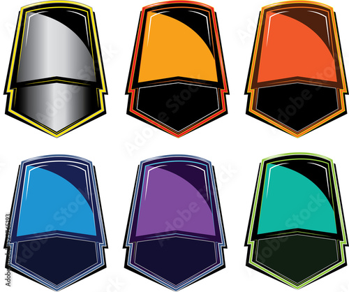 6 different PNG crests with a transparent background.