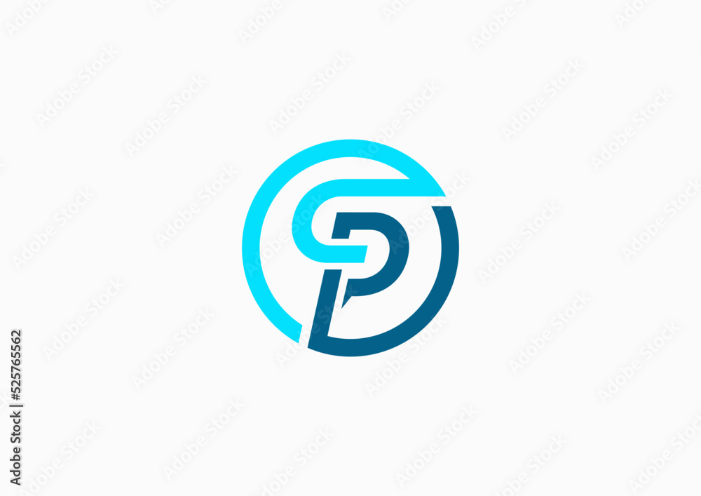 Letter SP CP logo icon design template elements Letter SP CP logo icon design template elements