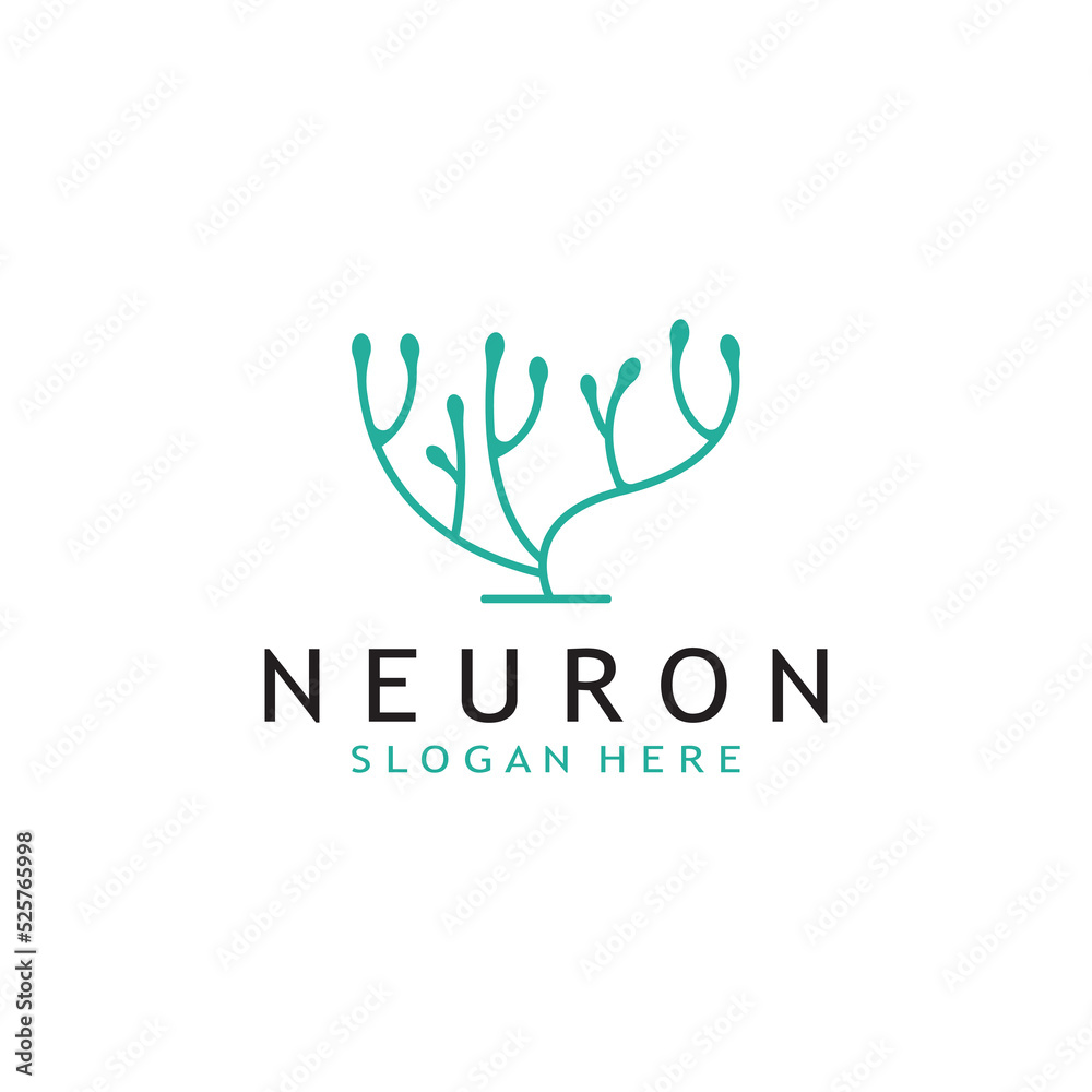 nerve cell logo or neuron logo with vector template nerve cell logo or neuron logo with vector template