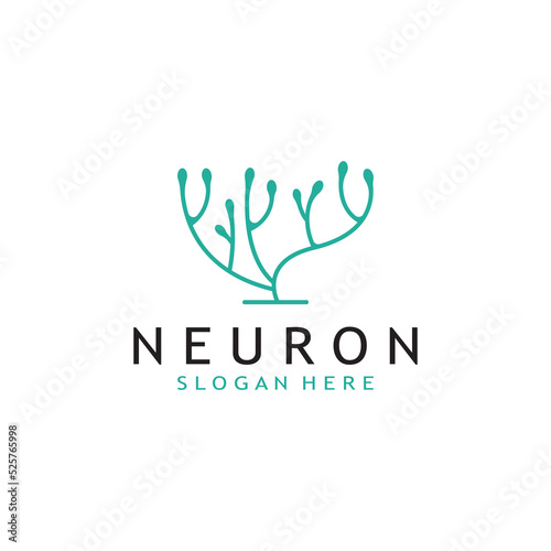 Fototapeta Naklejka Na Ścianę i Meble -  nerve cell logo or neuron logo with vector template
