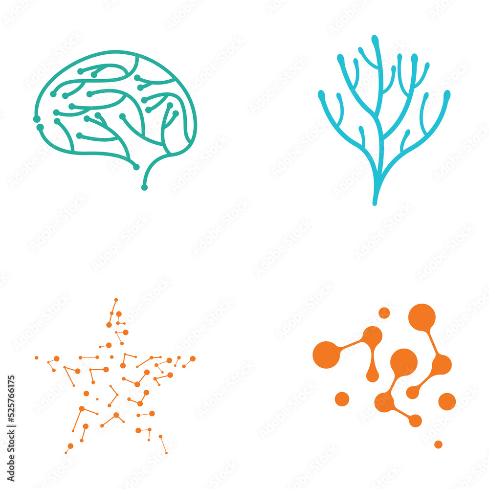 nerve cell logo or neuron logo with vector template nerve cell logo or neuron logo with vector template
