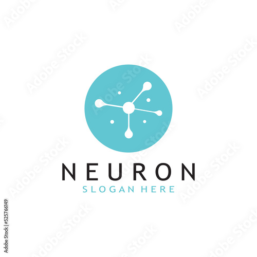 nerve cell logo or neuron logo with vector template