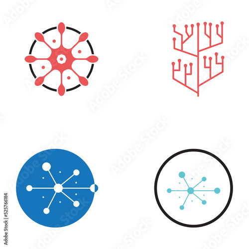 nerve cell logo or neuron logo with vector template