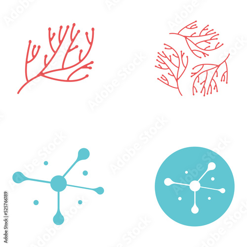 nerve cell logo or neuron logo with vector template