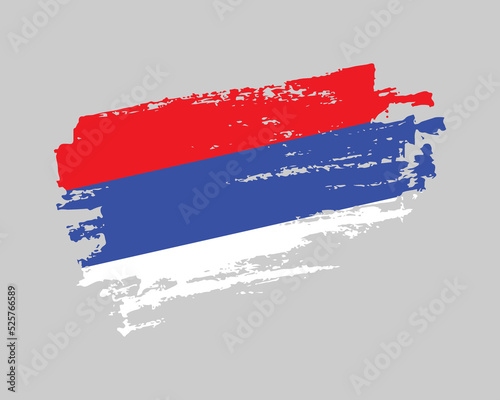 Hand painted Republika Srpska grunge brush style flag on solid background