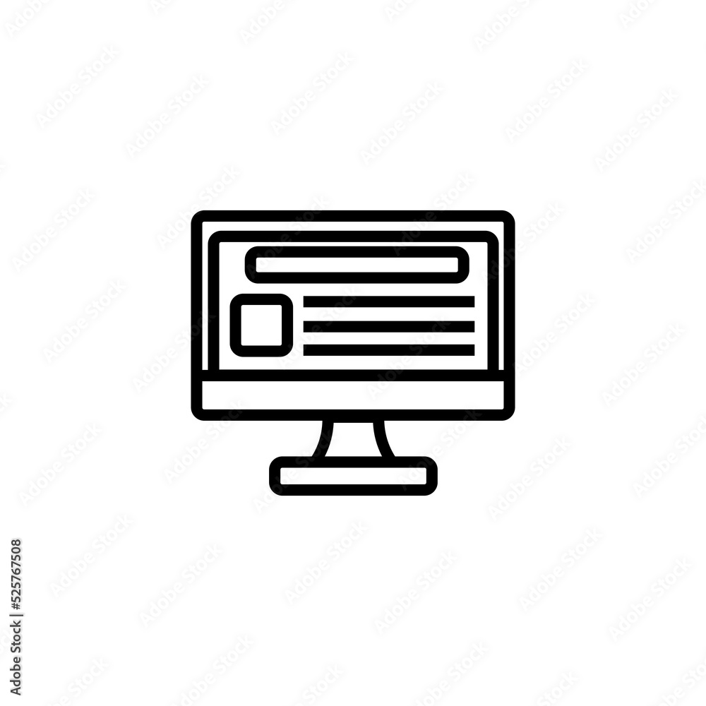 Website line icon isolated on white background Website line icon isolated on white background