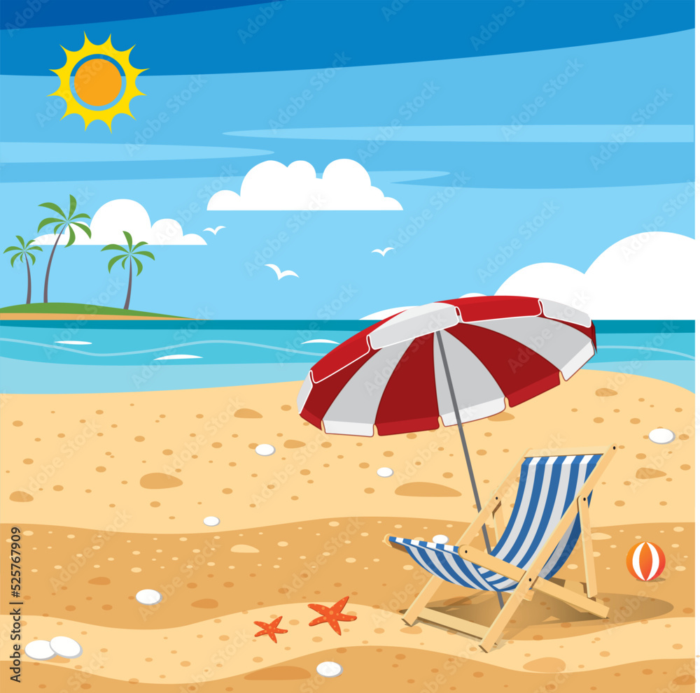 summer beach beach vector There are beach chairs and beautiful umbrellas. summer beach beach vector There are beach chairs and beautiful umbrellas.