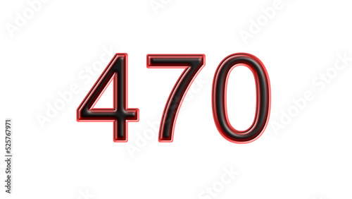 Free Download red 470 number 3d effect white background - GFXLoad