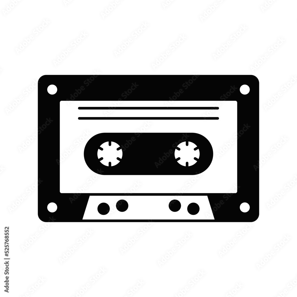 Fototapeta premium cassettes icon in color, isolated on white background 