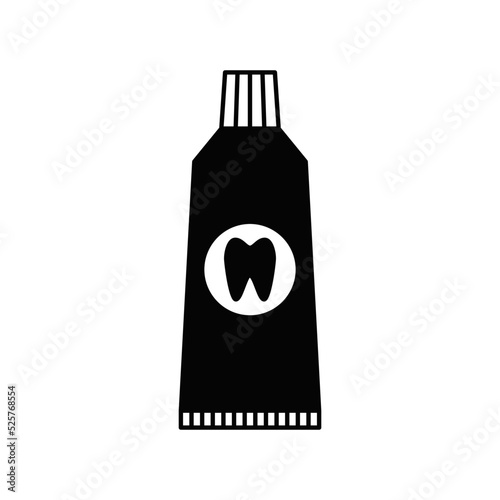 Toothpaste icon in color, isolated on white background 