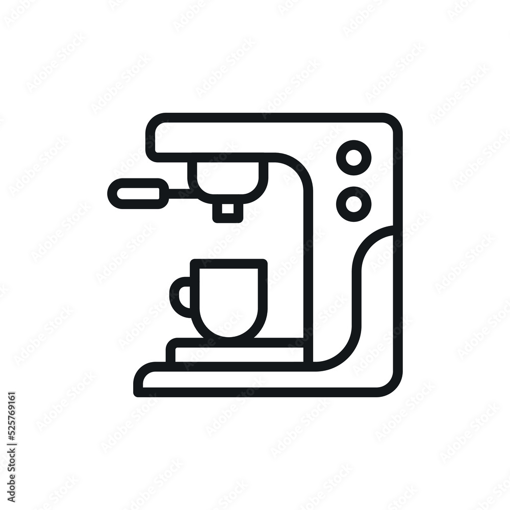 Coffee machine linear icon. Kitchen and Cookware. Thin line customizable illustration. Contour symbol. Vector isolated outline drawing. Editable stroke Coffee machine linear icon. Kitchen and Cookware. Thin line customizable illustration. Contour symbol. Vector isolated outline drawing. Editable stroke