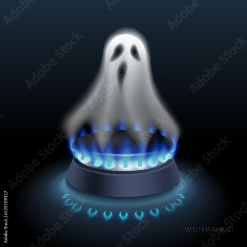 Ghost gas embargo symbol vector realistic eps10