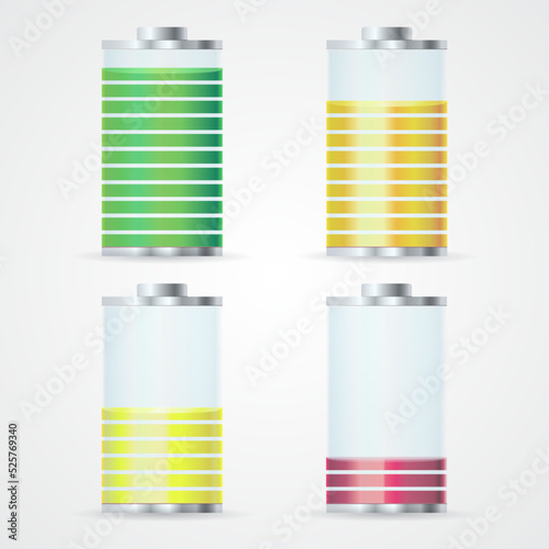 set of battery levels