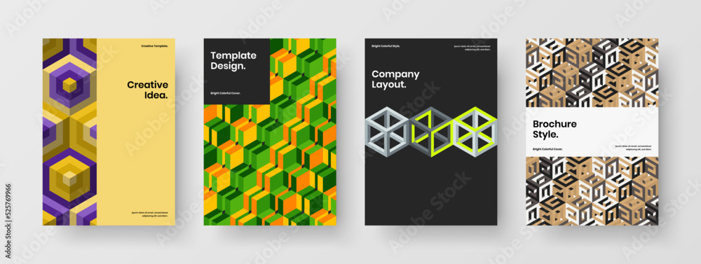 Abstract geometric tiles presentation layout set. Trendy magazine cover A4 vector design template composition. Abstract geometric tiles presentation layout set. Trendy magazine cover A4 vector design template composition.