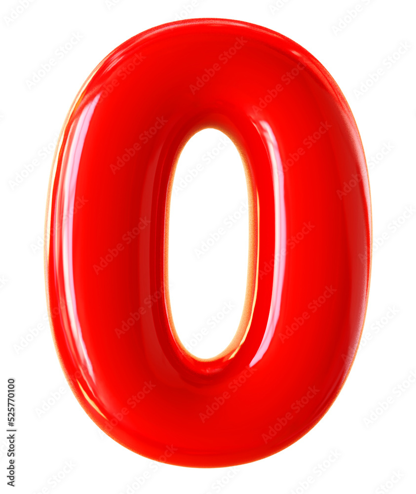 3d red number 0 3d red number 0
